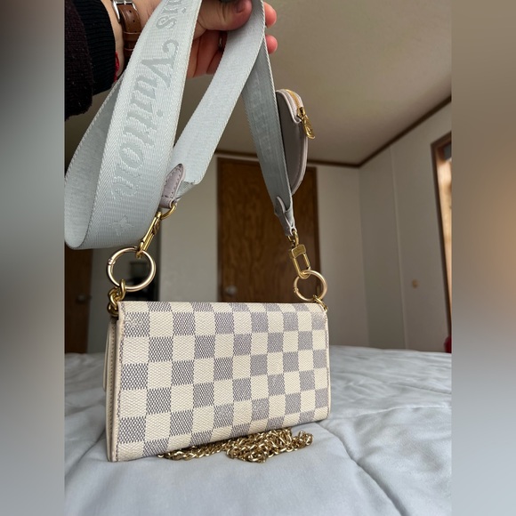 Louis Vuitton Damier Azur Sara Long Wallet & Jacquard strap with coin purse - Picture 7 of 17